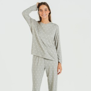 Pijama largo mujer soft Baby verde caceria 2