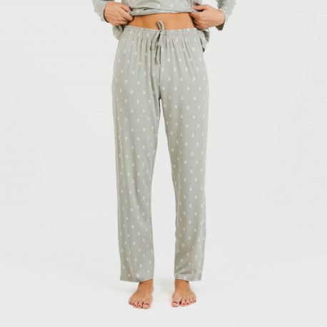 Pijama largo mujer soft Baby verde caceria