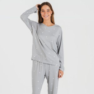 Pijama largo mujer soft Choer gris