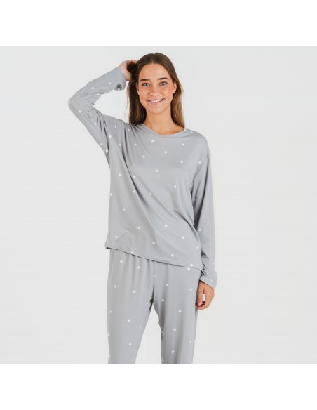 Pijama largo mujer soft Choer gris