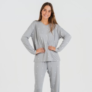 Pijama largo mujer soft Choer gris 2