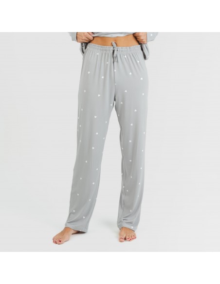 Pijama largo mujer soft Choer gris