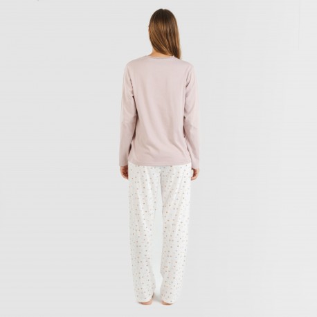 Pijama largo algodón Isita malva