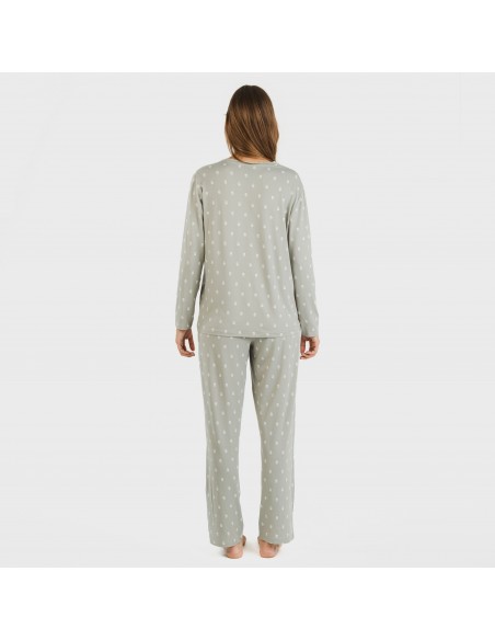 Pijama largo mujer soft Baby verde caceria