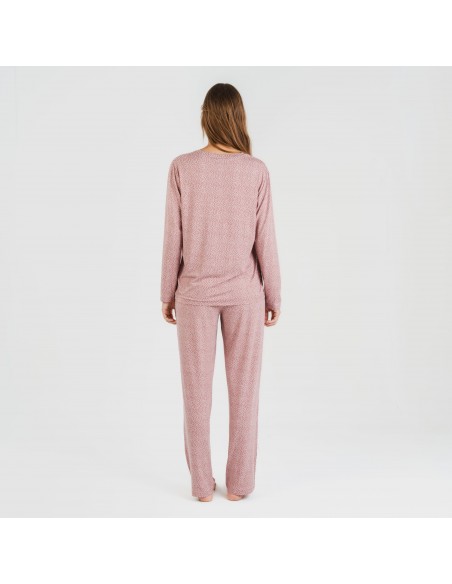 Pijama largo mujer soft Lolenda malva rosa