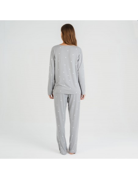 Pijama largo mujer soft Choer gris