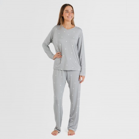 Pijama largo mujer soft Choer gris