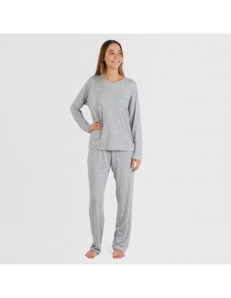 Pijama largo mujer soft Choer gris