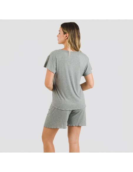 Pijama corto de manga corta mujer canale viscosa liso