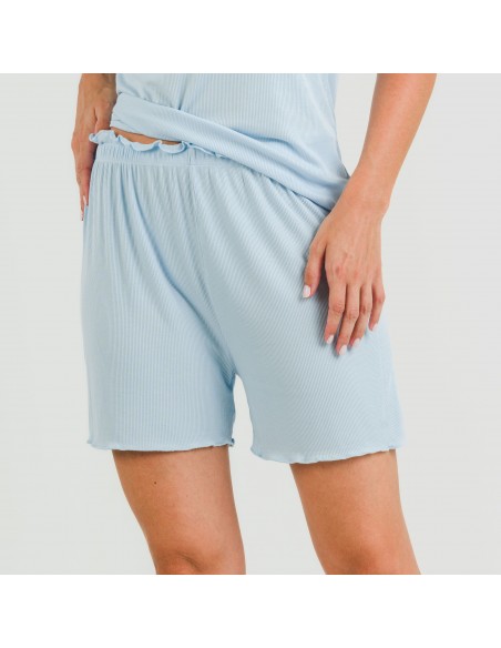 Pijama corto de manga corta mujer canale viscosa liso