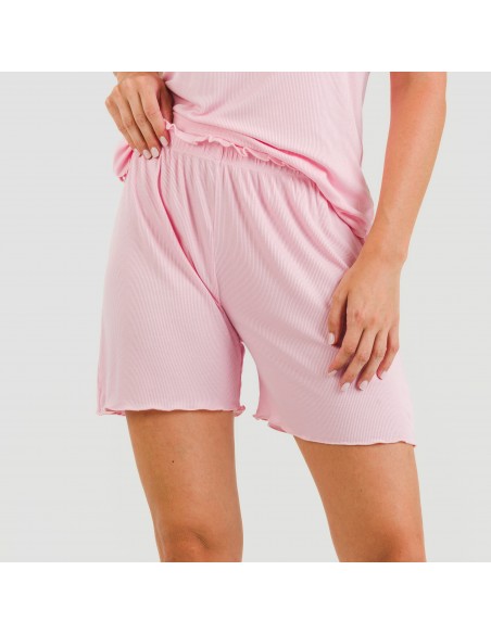 Pijama corto de manga corta mujer canale viscosa liso