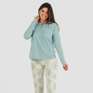 Pijama largo algodón Lete indigo