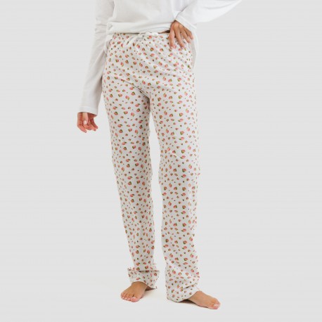 Pijama largo algodón Dona rosa