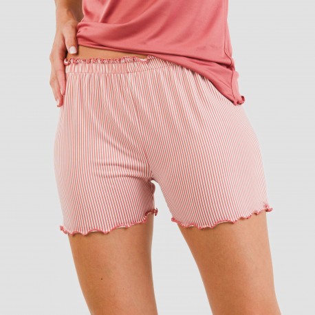 Pijama manga corta mujer soft Raya Aliena marsala