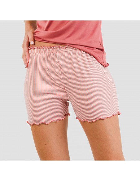 Pijama manga corta mujer soft Raya Aliena marsala