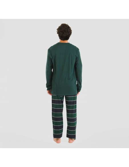 Pijama largo algodón hombre Lorenzo verde