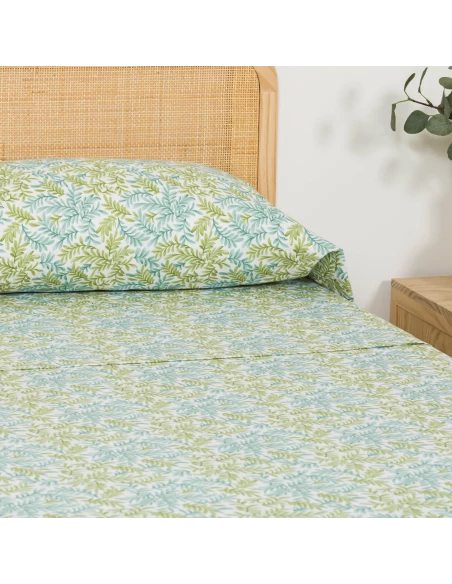 Juego de sábanas algodón Zafra verde