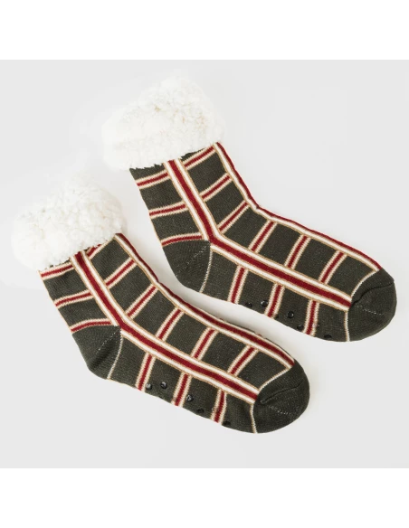 Calcetines mujer Cuadro Nelby verde caceria