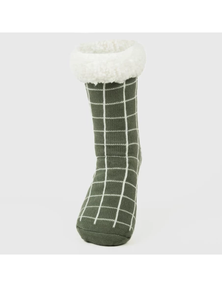 Calcetines hombre Cuadro Pruden verde caceria