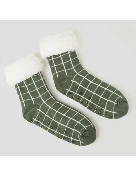 Calcetines hombre Cuadro Pruden verde caceria