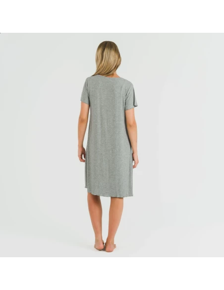 Blusón manga corta canalé viscosa liso