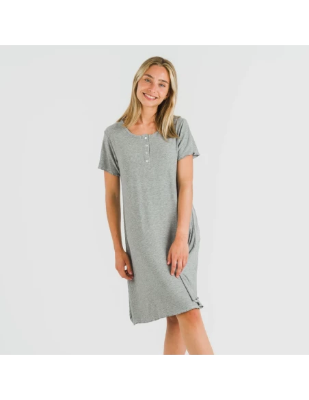 Blusón manga corta canalé viscosa liso