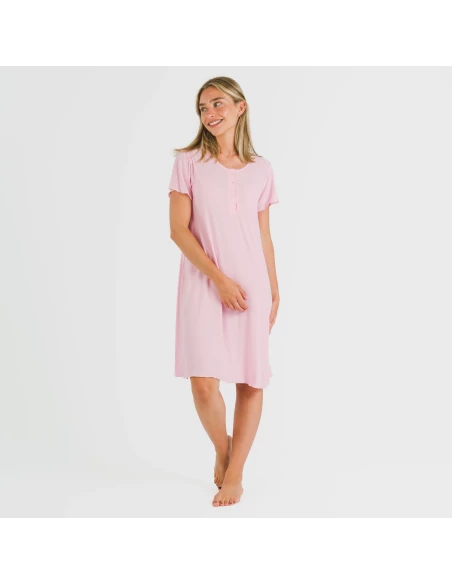 Blusón manga corta canalé viscosa liso