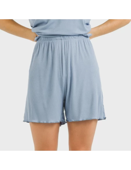 Pijama corto de manga corta mujer canale viscosa liso