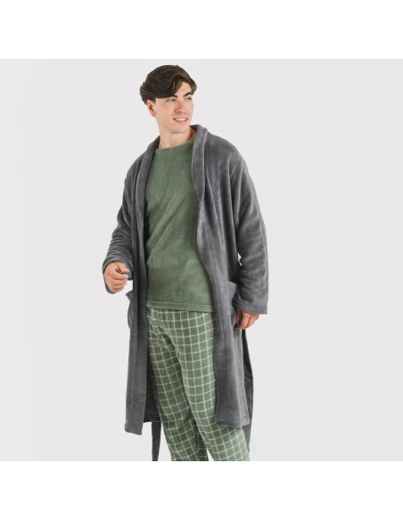 Bata coral hombre lisa