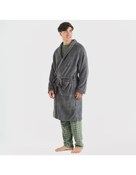 Bata coral hombre lisa