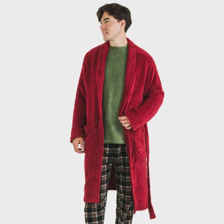 Bata coral hombre lisa