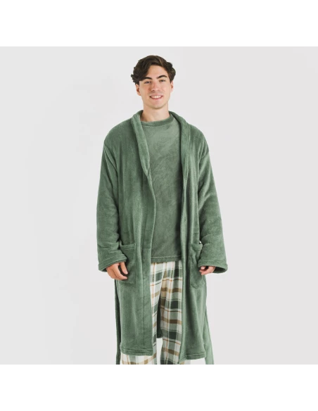 Bata coral hombre lisa