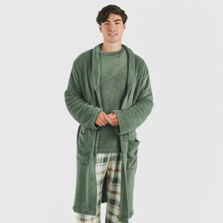 Bata coral hombre lisa