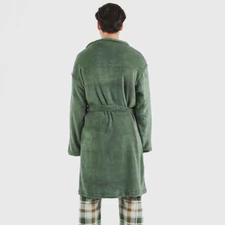 Bata coral hombre lisa