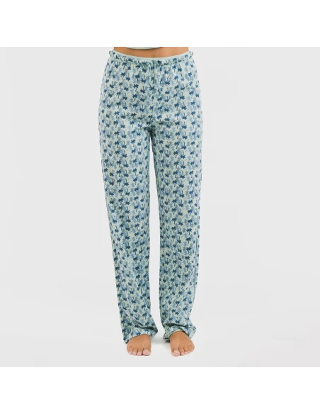 Pijama largo algodón Gaia verde tiffany