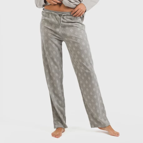 Pijama largo algodón Garbo gris mezcliyado