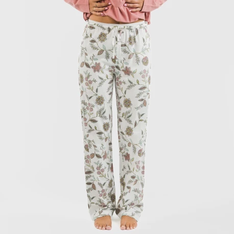 Pijama largo algodón Rosaura marsala