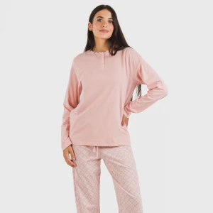Pijama largo algodón Checo rosa 2