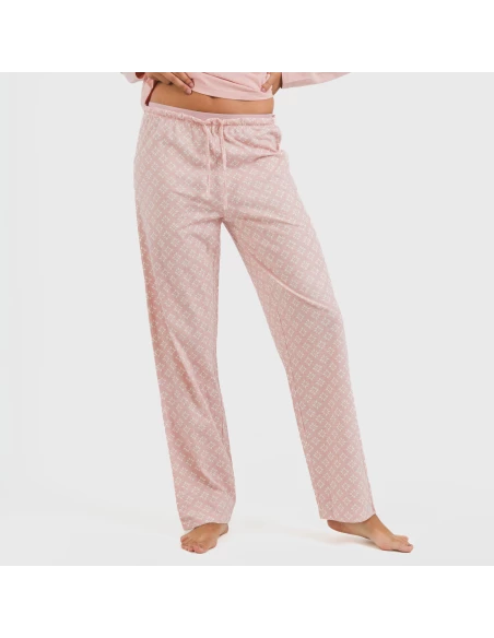 Pijama largo algodón Checo rosa