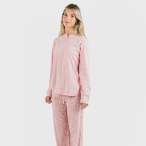 Pijama largo algodón Kim rosa 2