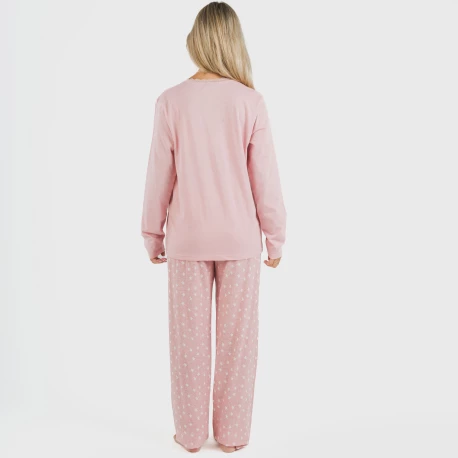 Pijama largo algodón Kim rosa