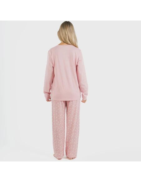 Pijama largo algodón Kim rosa