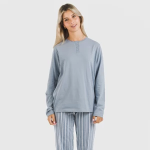 Pijama largo algodón Raya Tomas indigo