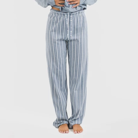 Pijama largo algodón Raya Tomas indigo