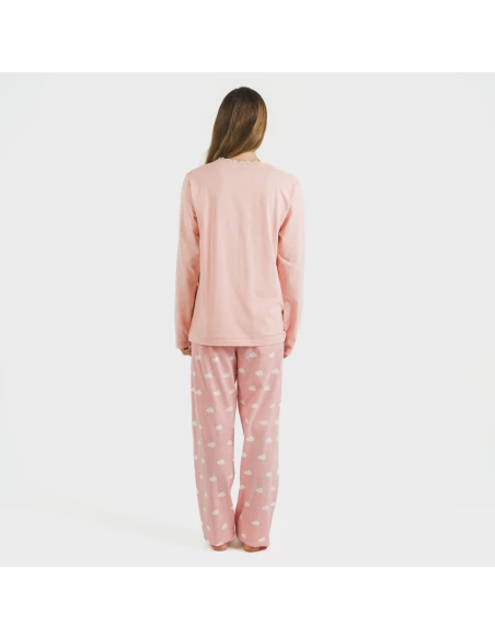 Pijama largo algodón Nubecita rosa