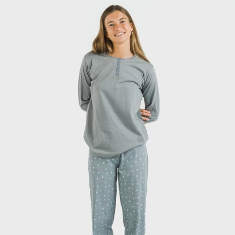 Pijama largo algodón Lives indigo