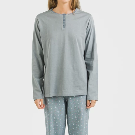 Pijama largo algodón Lives indigo