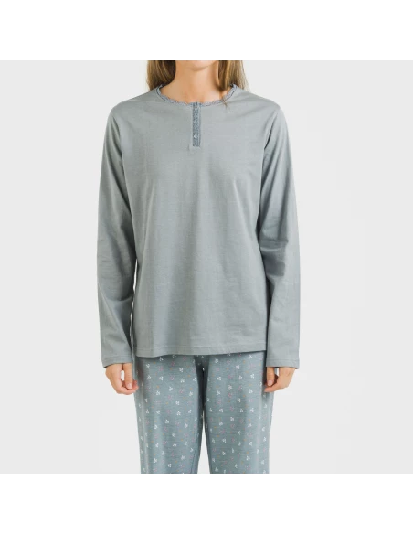 Pijama largo algodón Lives indigo