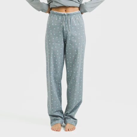 Pijama largo algodón Lives indigo