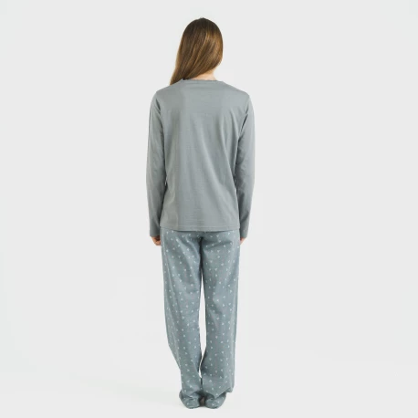 Pijama largo algodón Lives indigo